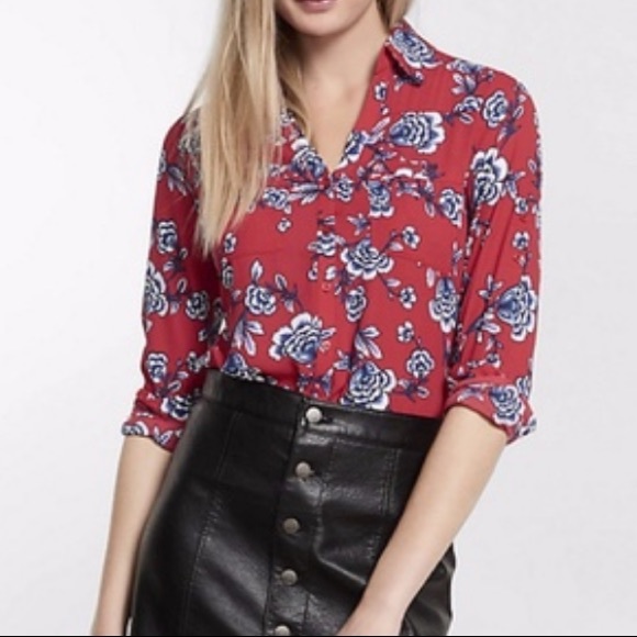 Express Tops - ❤️SOLD Express floral portofino shirt